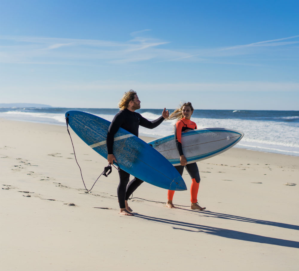 Surfers in portugal