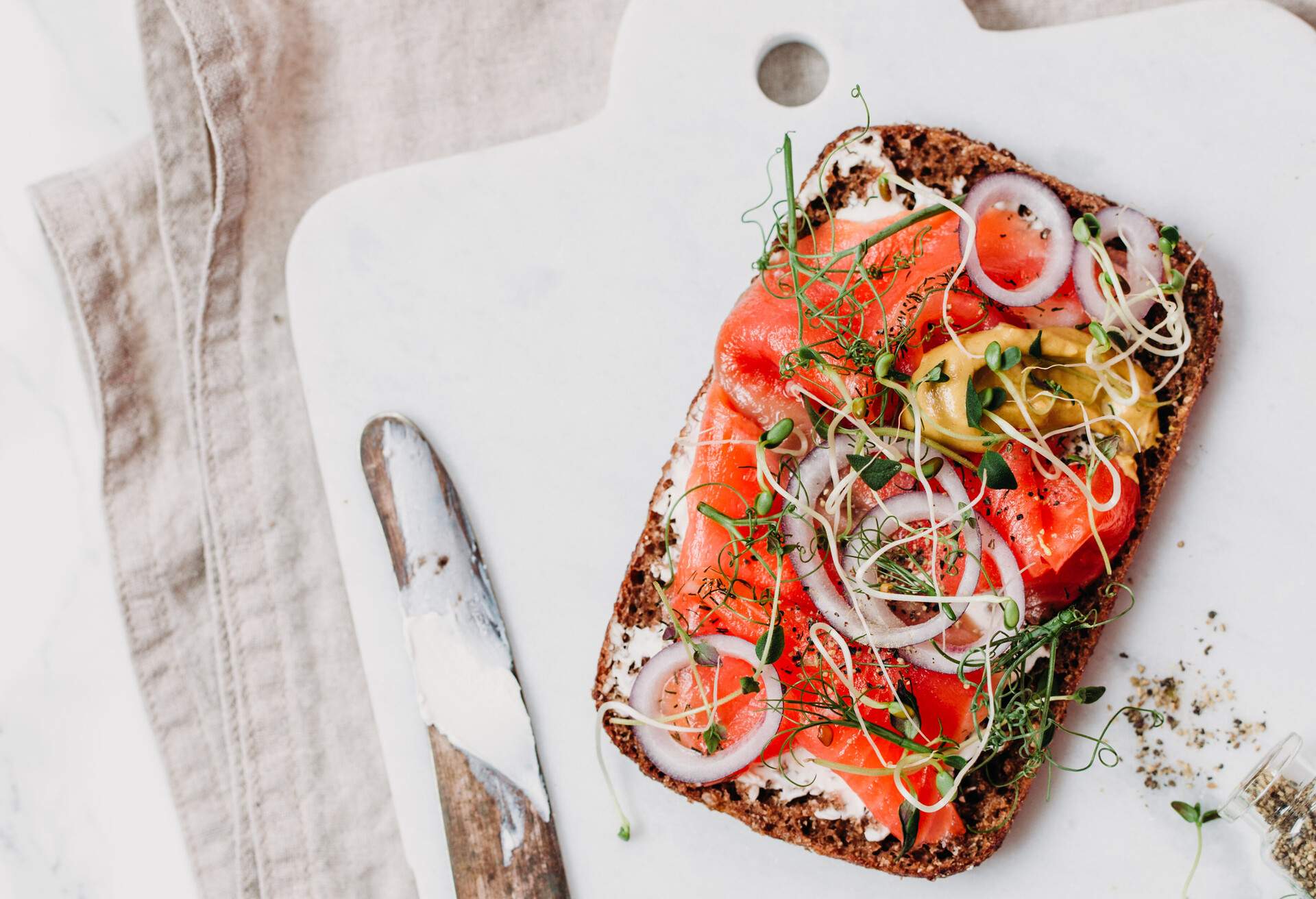 Danish open sandwich on ryebread with salmon