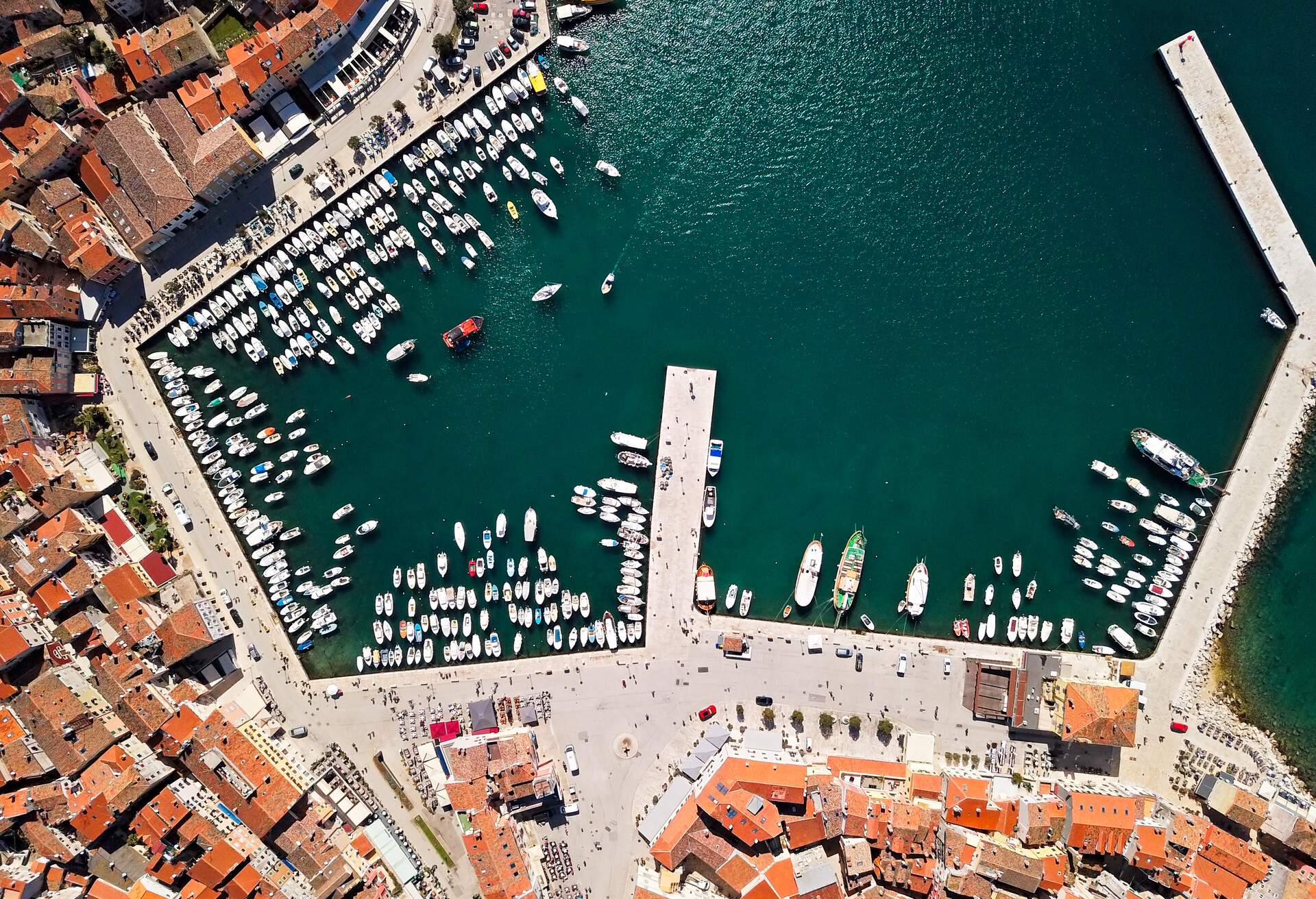Aerial view of Rovinj, Istria, Croatia.