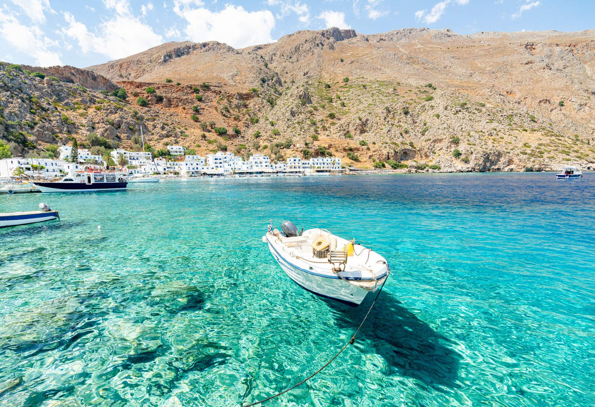 Crystal clear sea, Loutro, Crete island, Greece