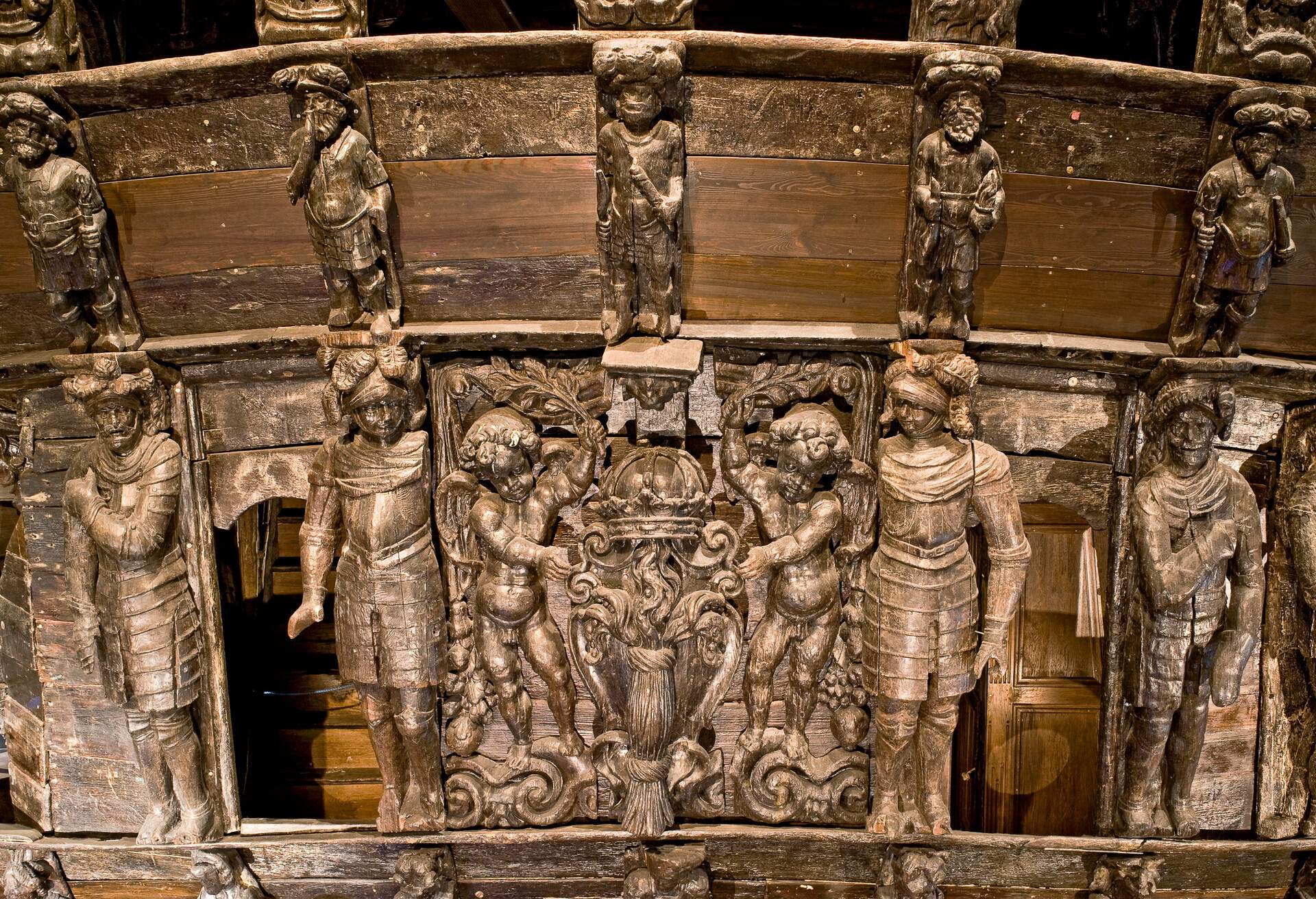 Warship in Vasa museum in Stockholm