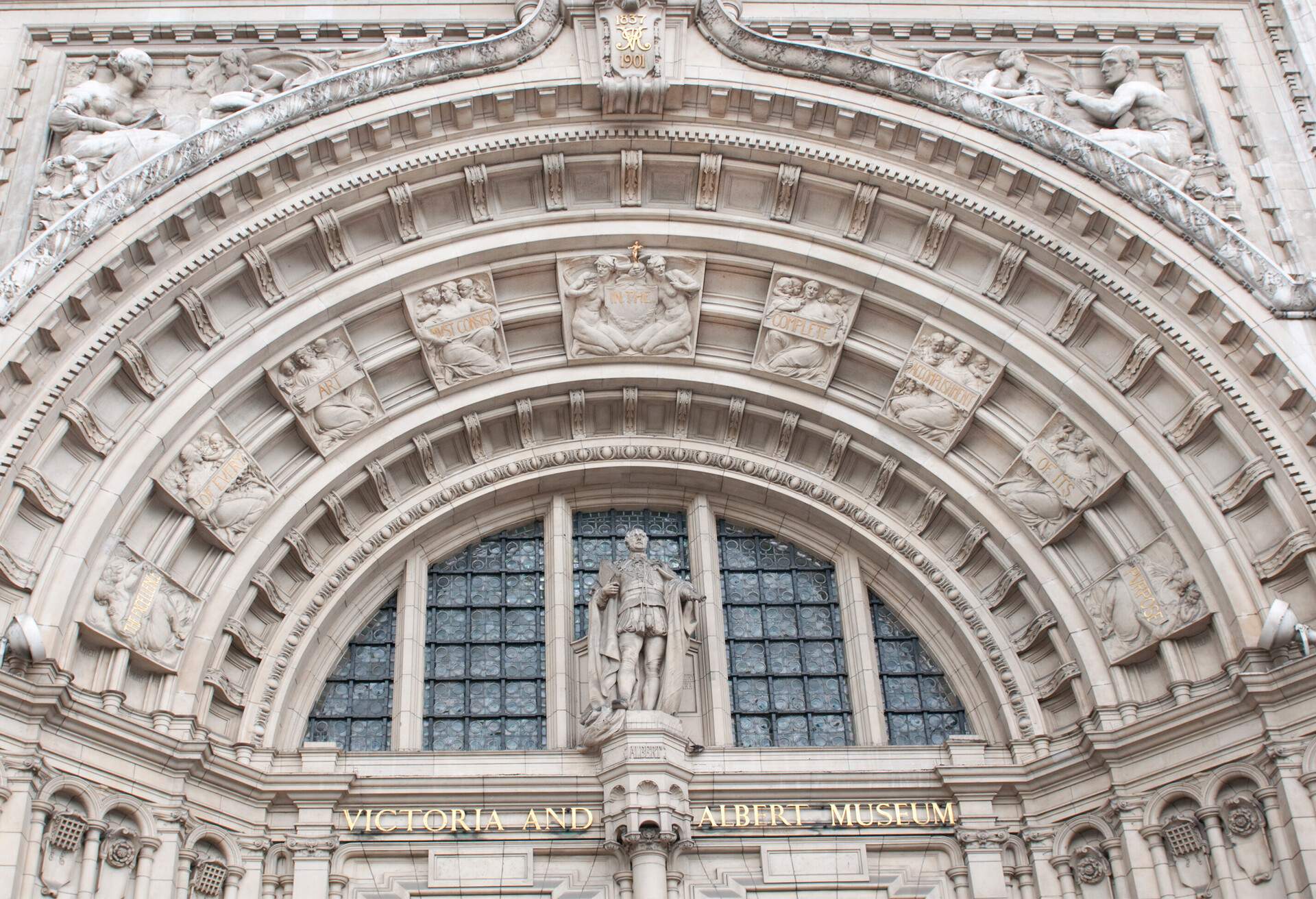 Eentrance to the Victoria and Albert Museum in London. More London:
