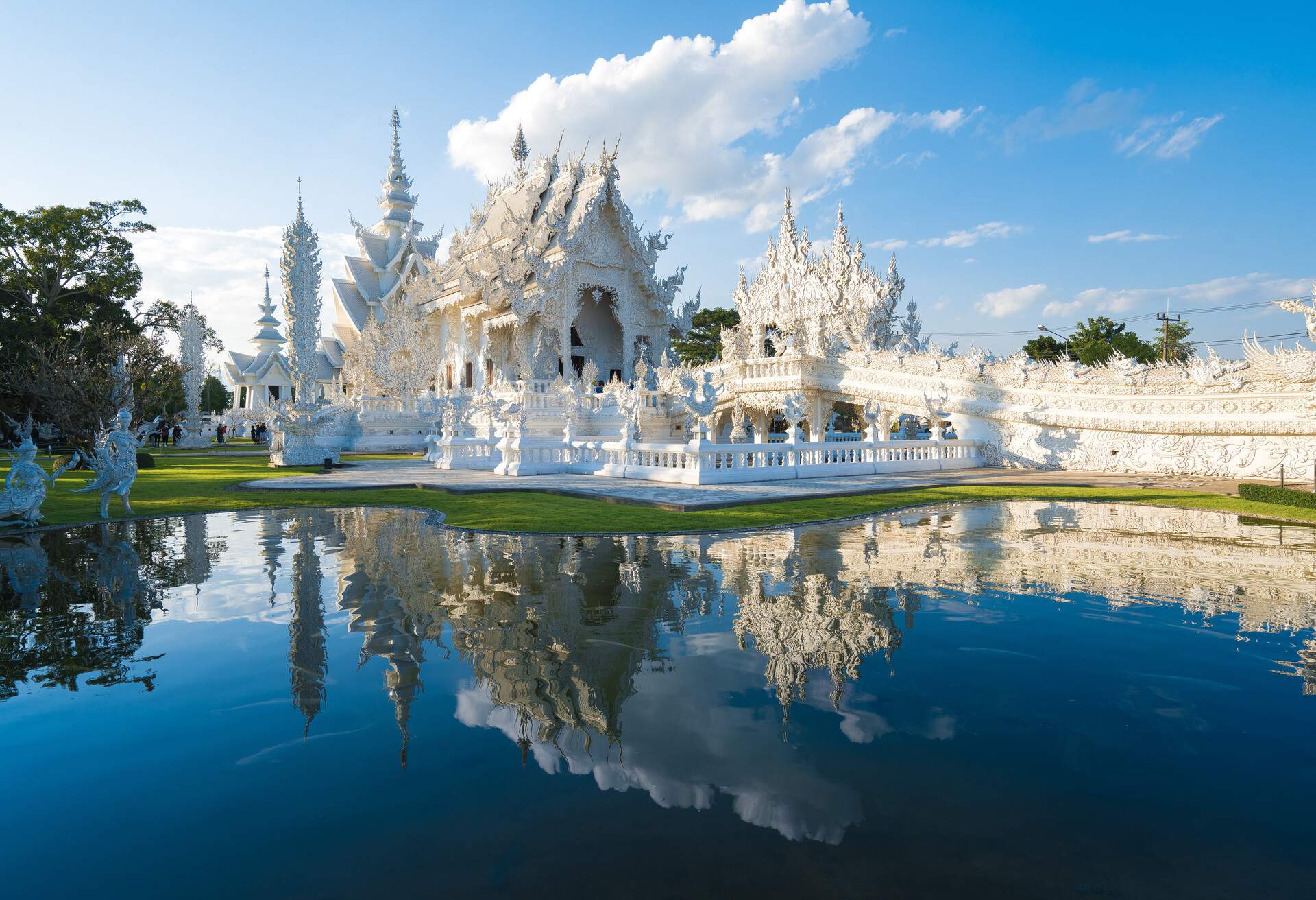 The Temple in White color in north of thailand