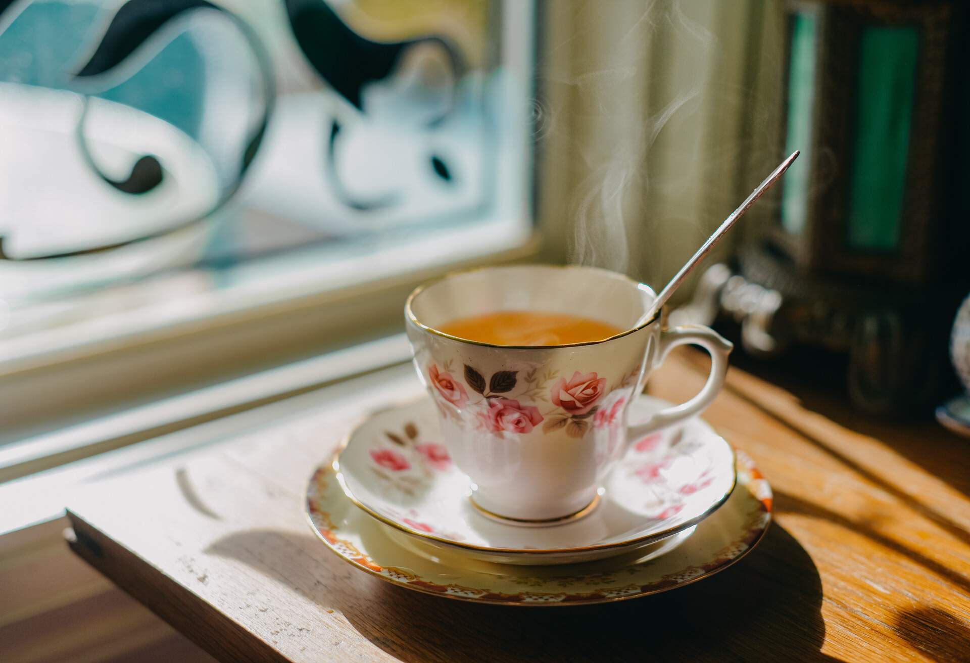 Tea cup steaming