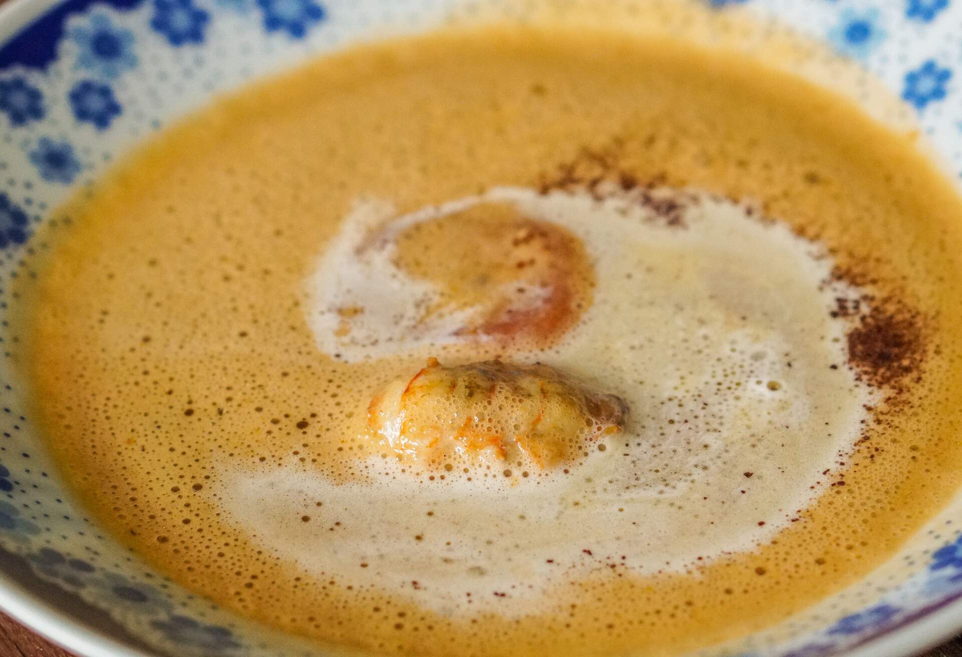 Bowl of creamy delicious lobster soup