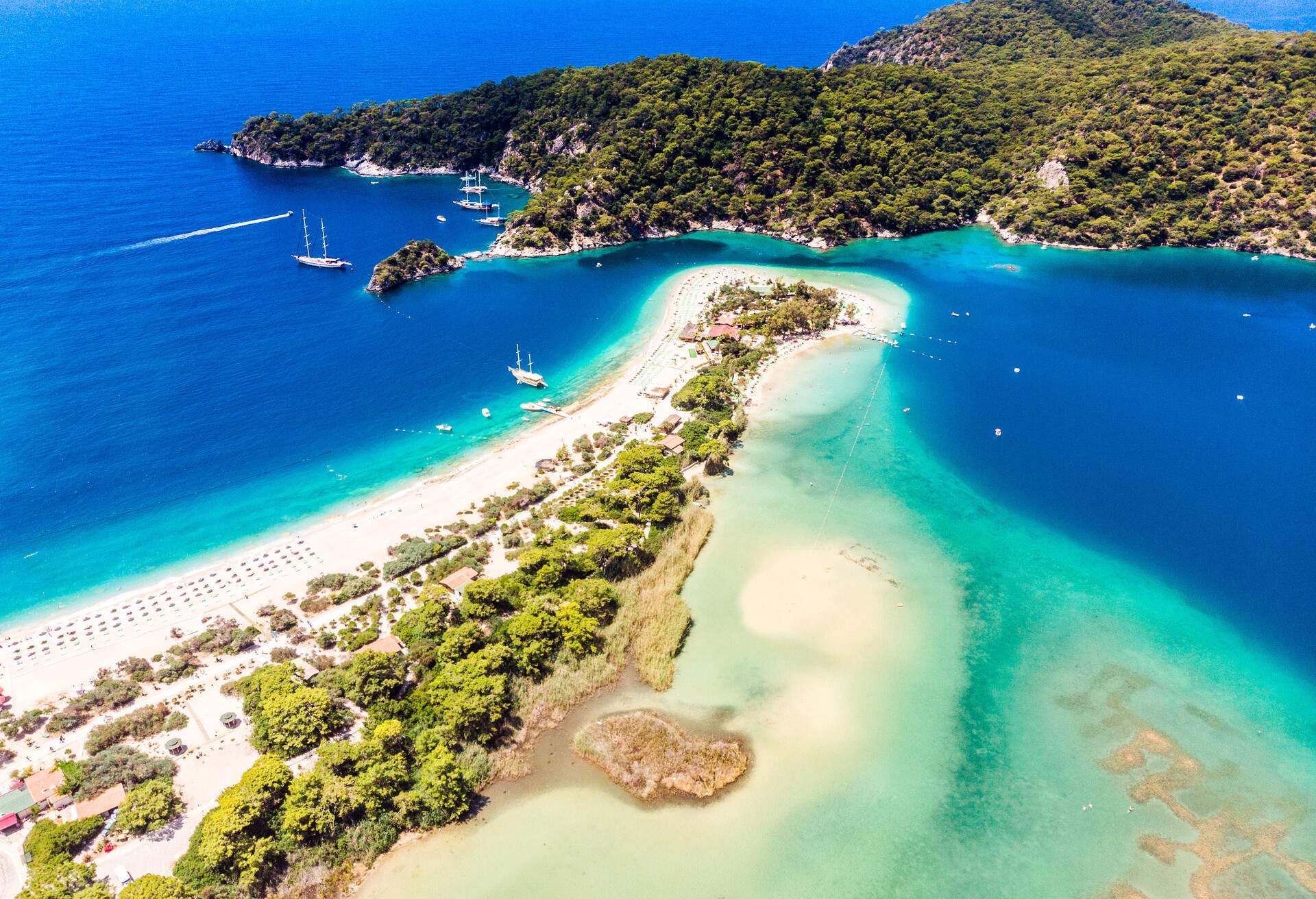 View of the Blue Lagoon, Oludeniz, Mugla, Turkey