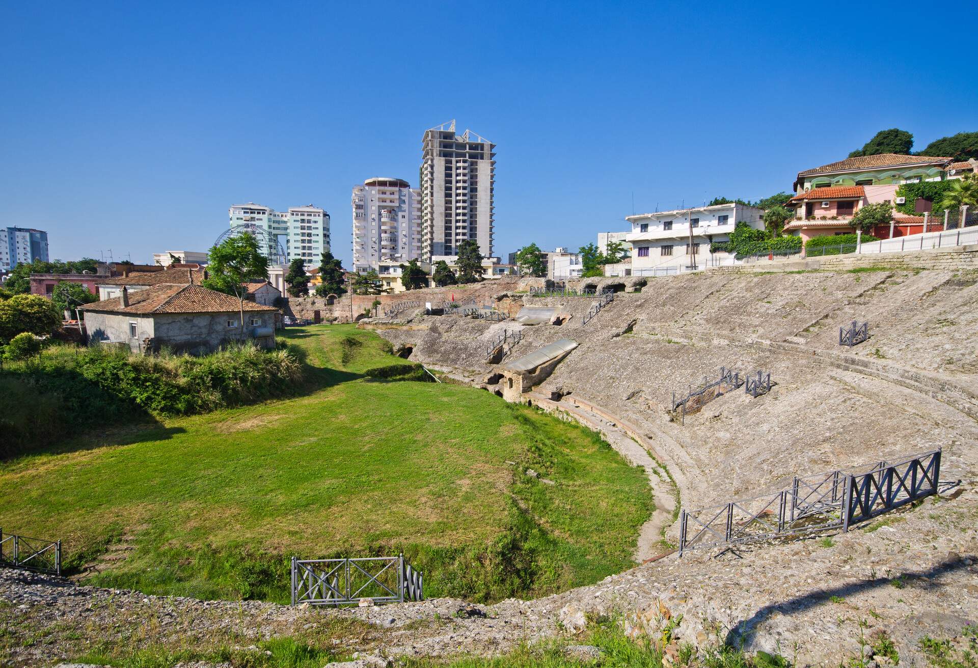 Old roman amphitheater in Durres, Albania