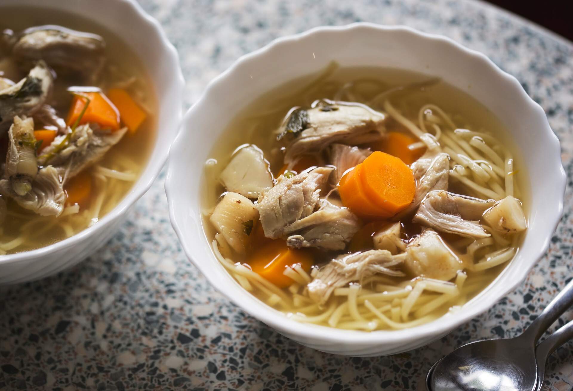 Chicken soup with carrot, vegetables and pasta  Chicken soup with carrot, vegetables and pasta