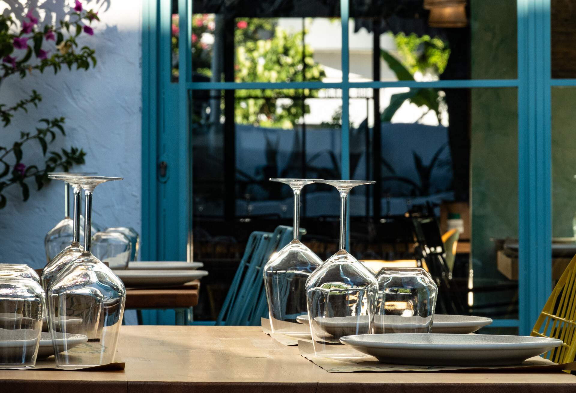 Sarande, Albania A table setting in a restaurant.