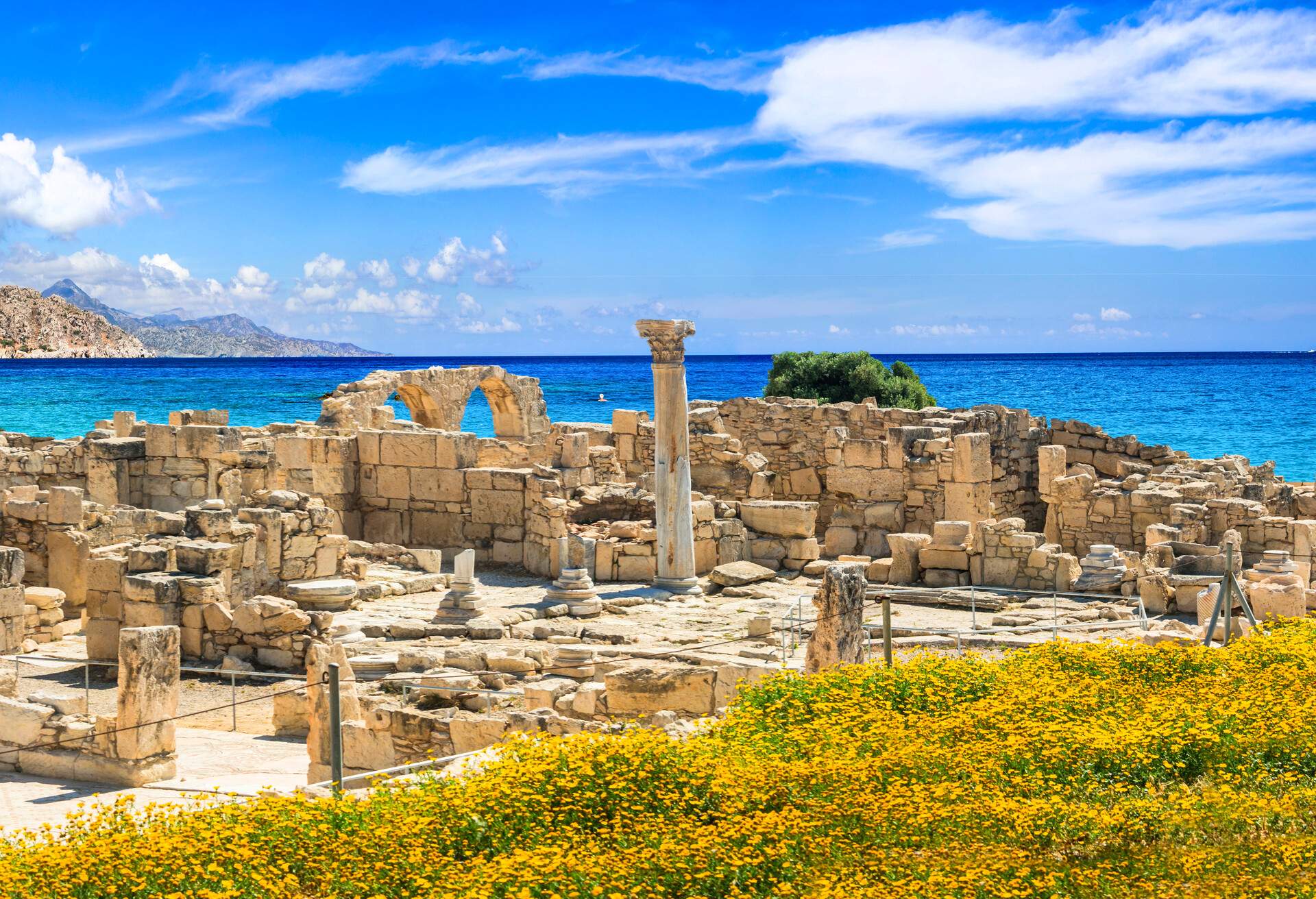 ruins of ancient temple Kourion . near Limassol, Cyprus