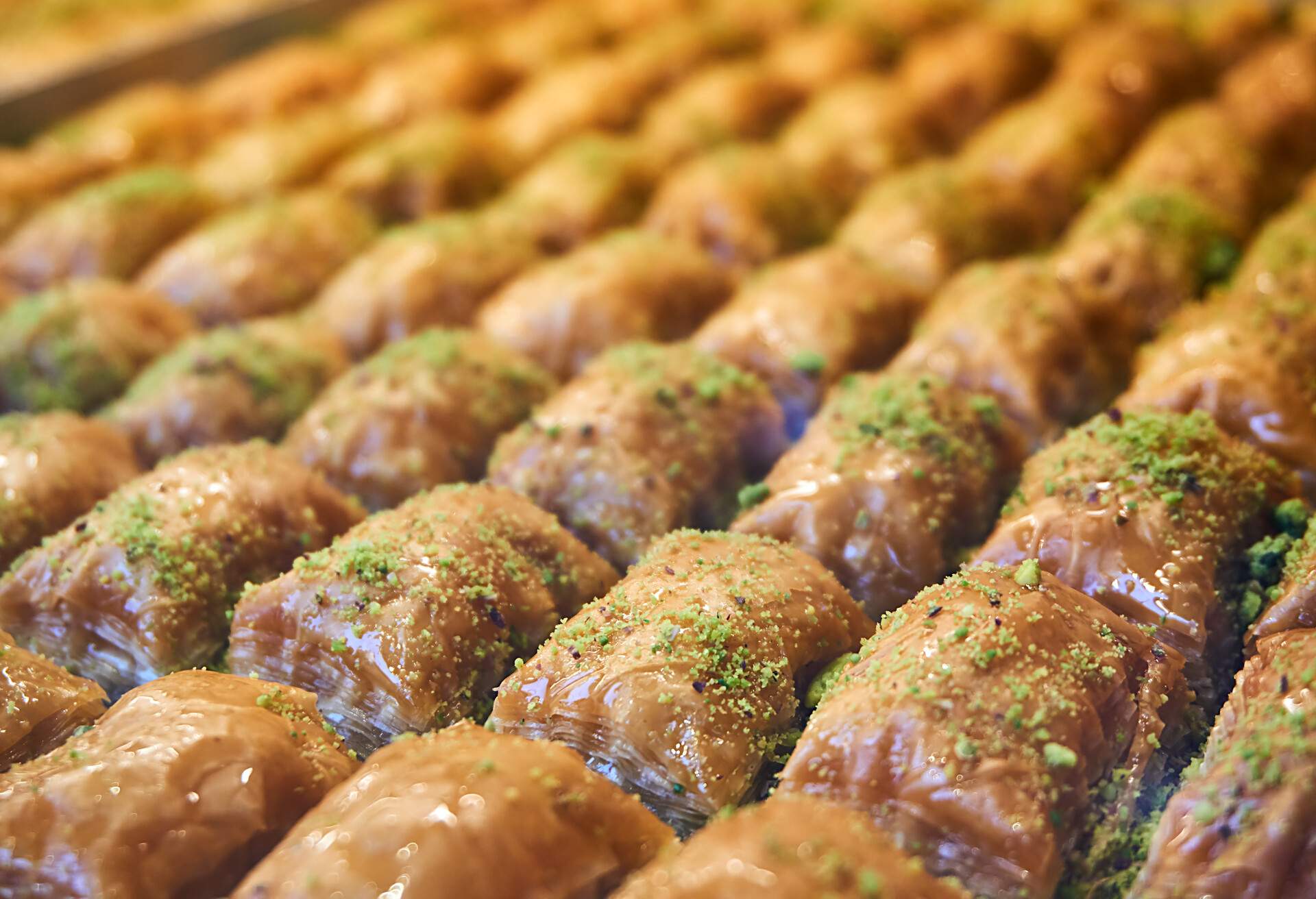 Baklava as an orange image background