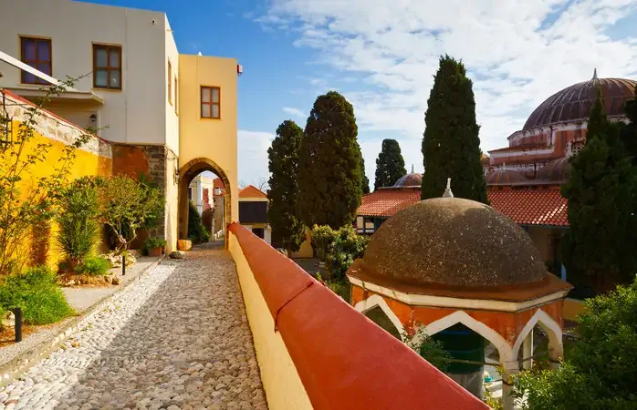 World heritage site of the medieval town of Rhodes in Dodecanese island group in Greece.