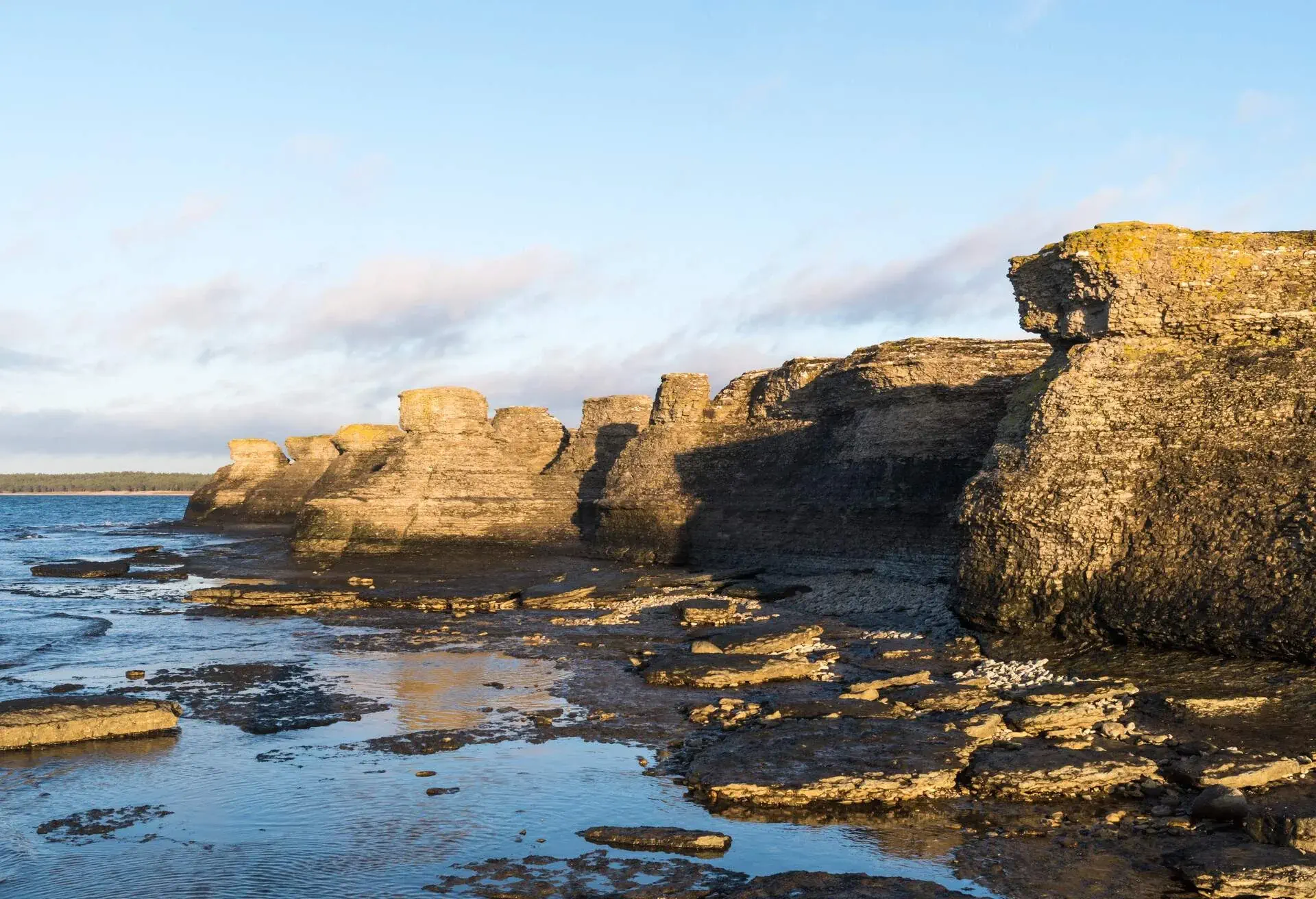 Spectacular limestone formations by the coast of the swedish island Oland