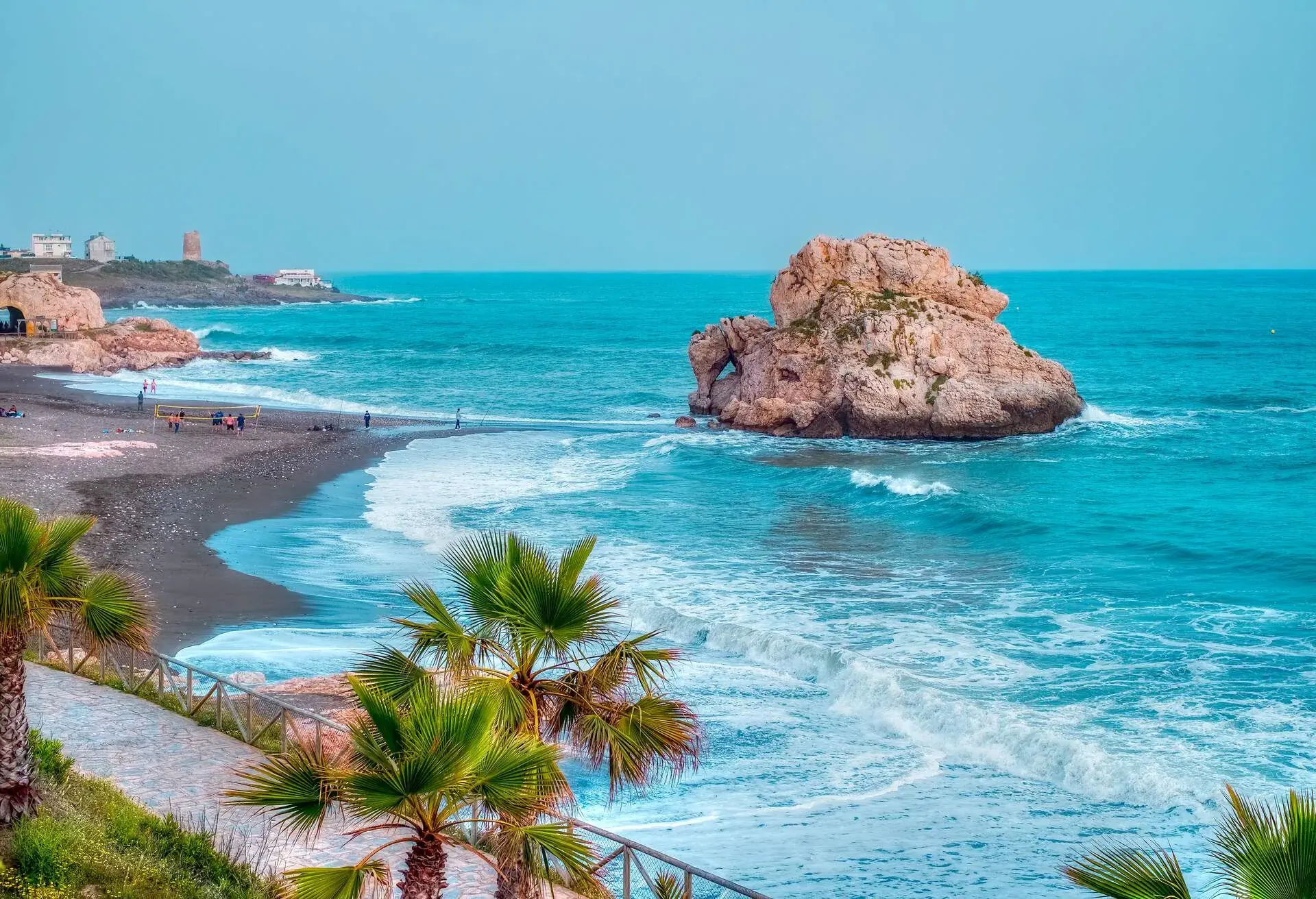 Penon del Cuervo beach. Costa del sol, Malaga, Spain