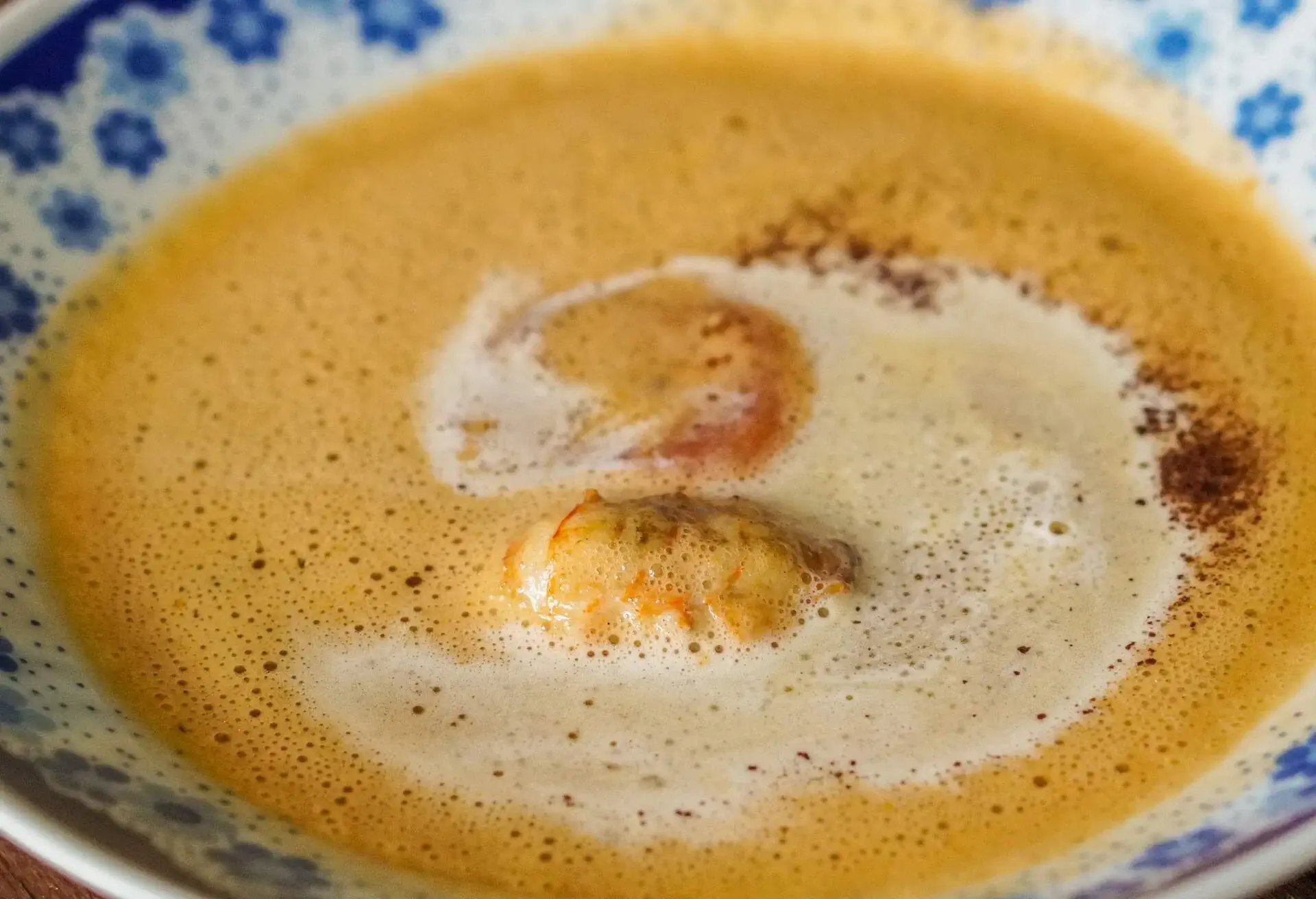 Bowl of creamy delicious lobster soup