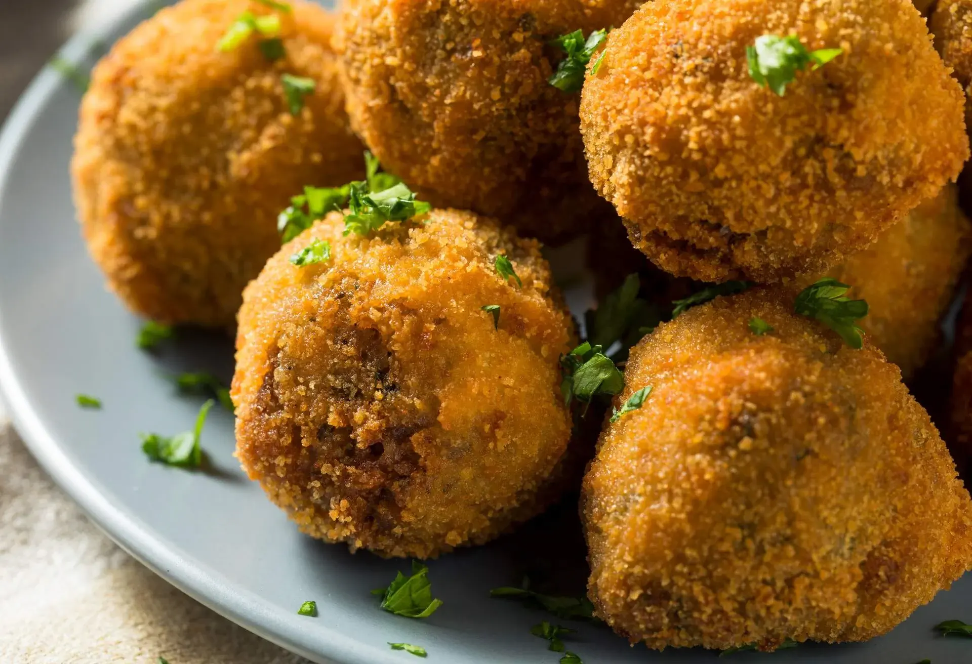 Fried Homemade Dutch Bitterballen with Spicy Mustard