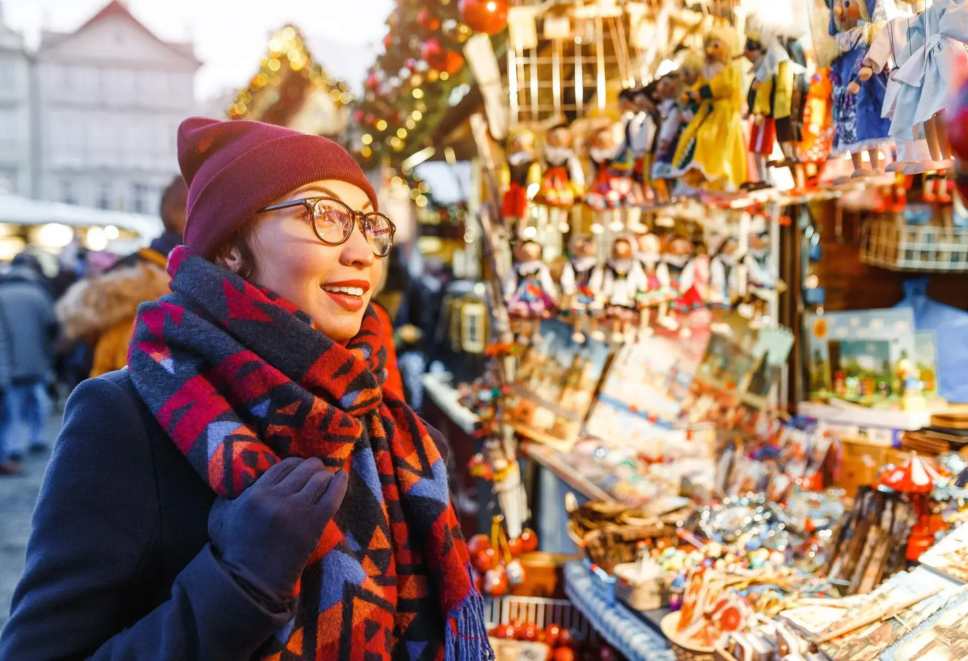 woman in the christmas market