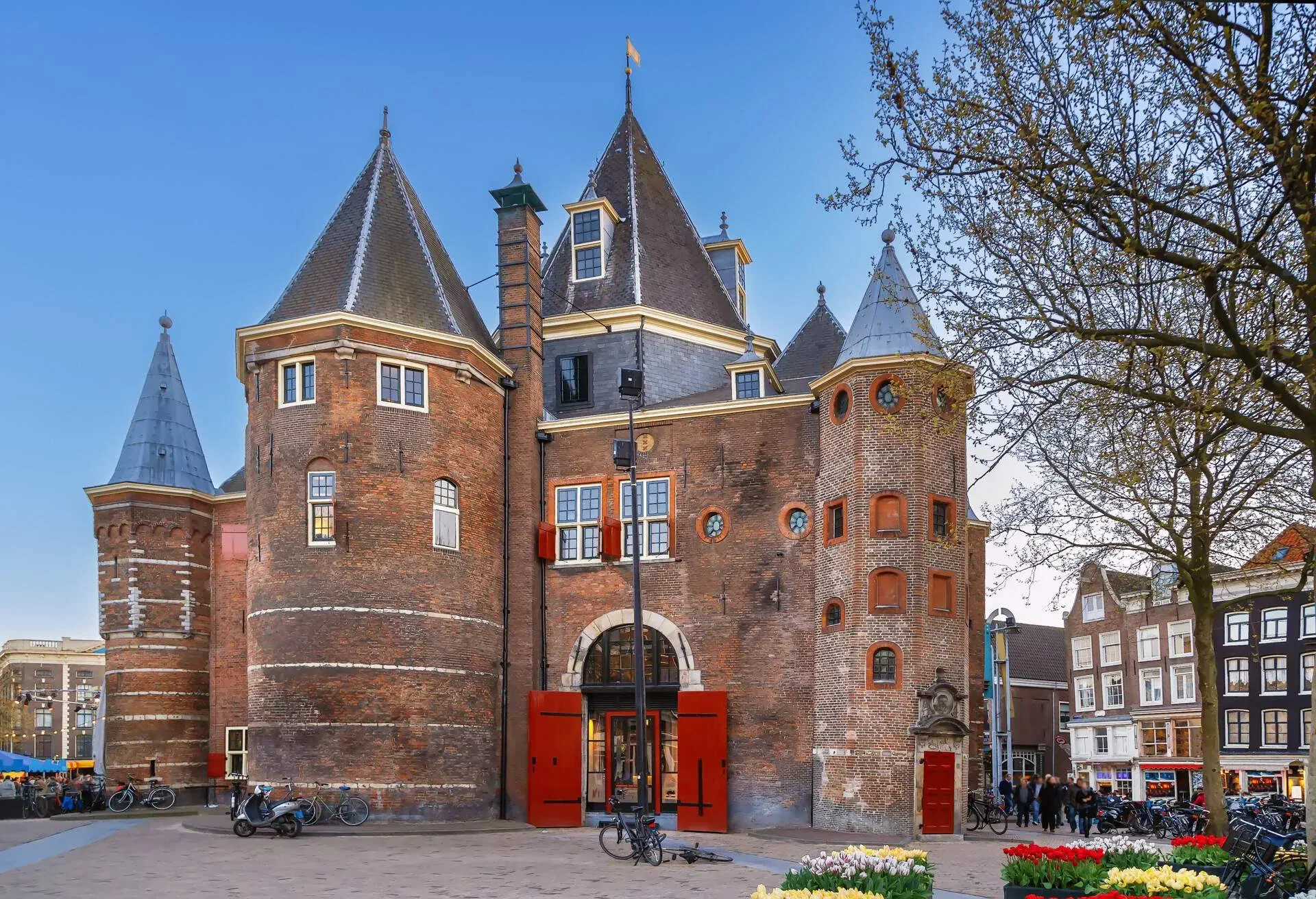 The Waag (weigh house) is a 15th-century building on Nieuwmarkt square in Amsterdam, Netherlands