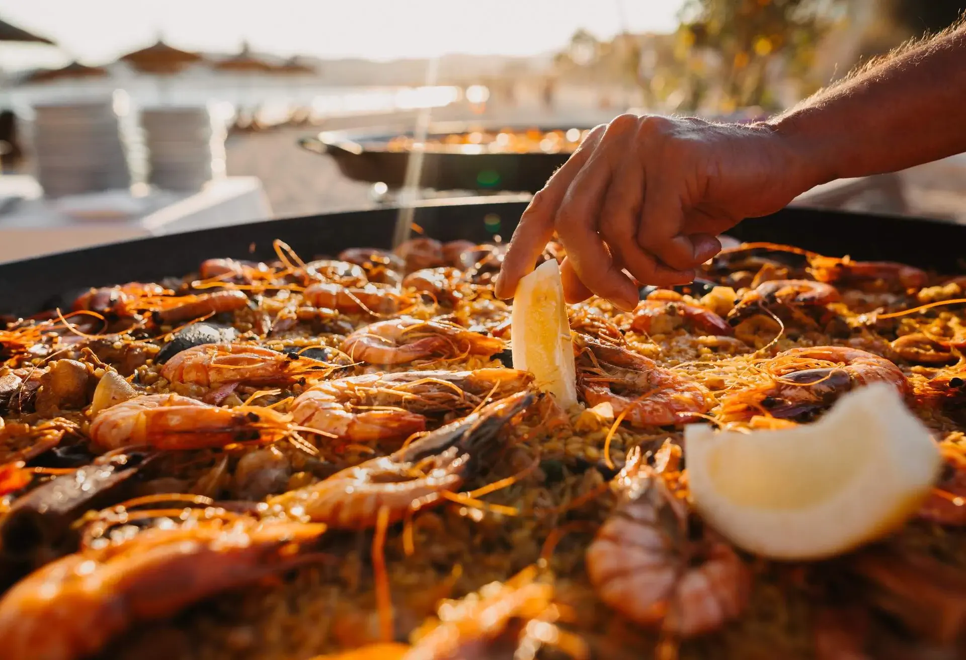 Preparing Paella on the beach