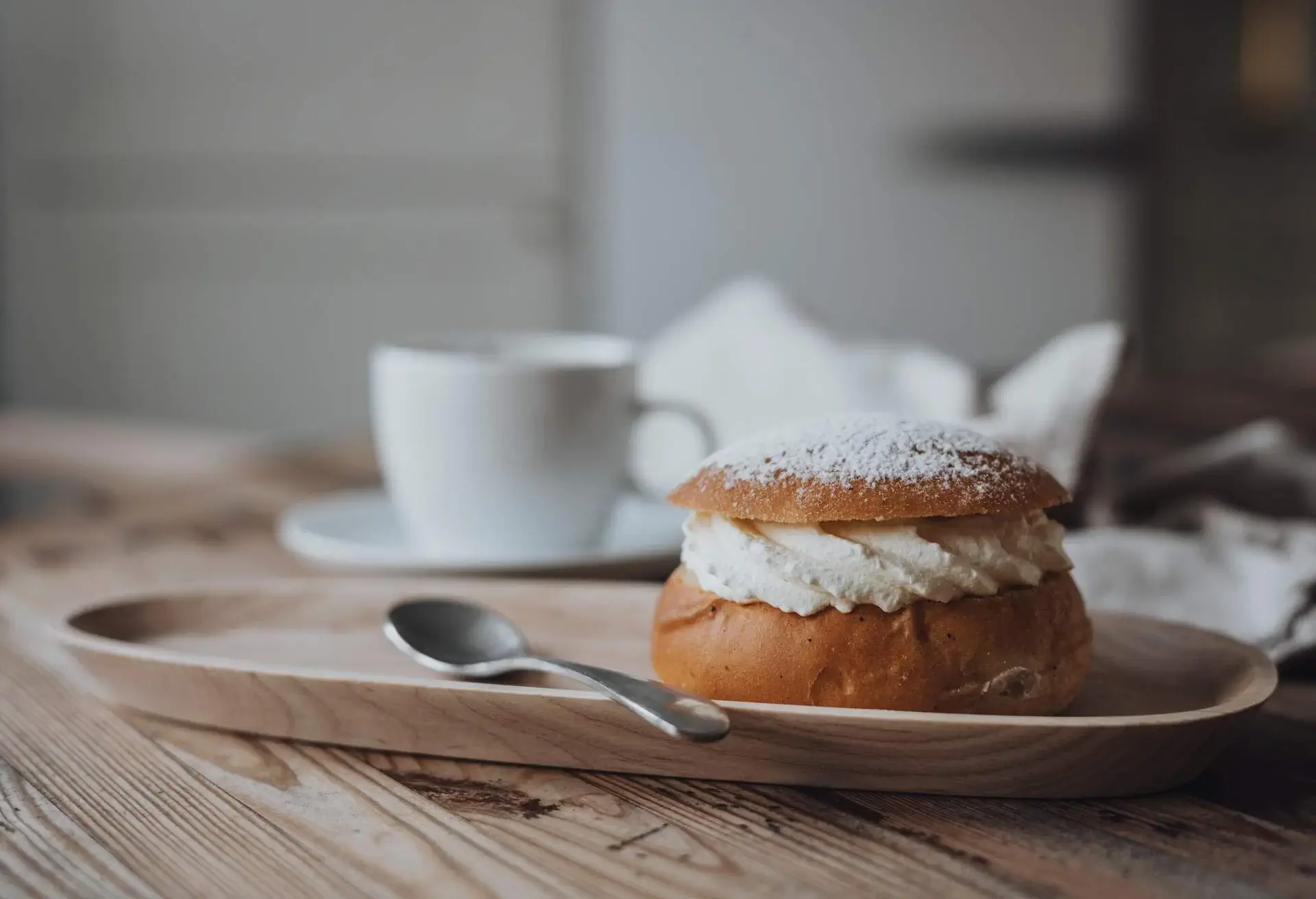 THEME_FOOD_RESTAURANT_SWEDISH_FIKA_SEMLA_COFFEE_CAKE_GettyImages-1366036419