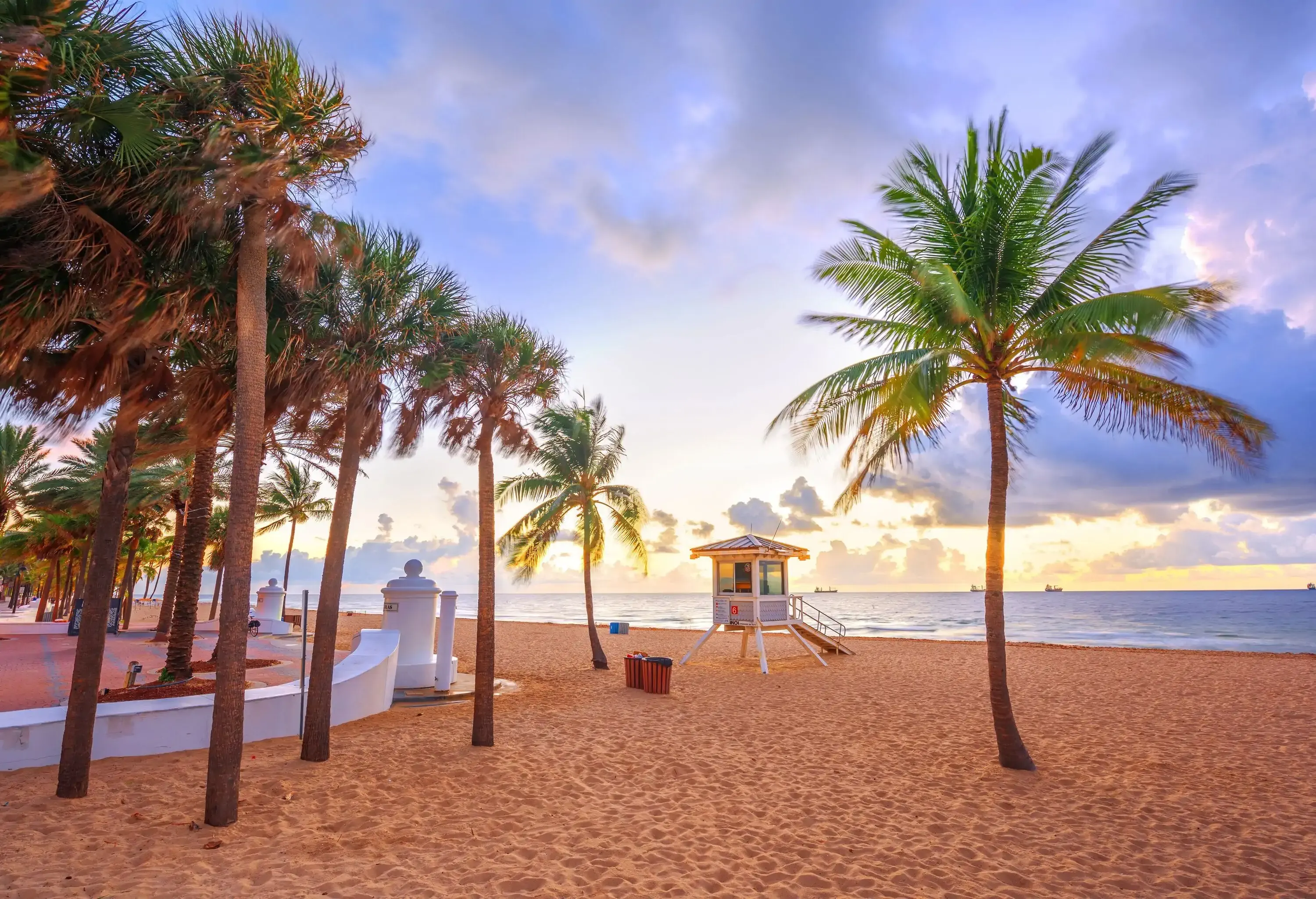 Fort Lauderdale Beach, Florida, USA at dawn.