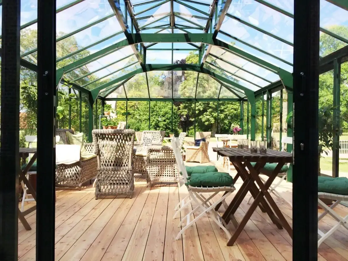 Restaurant of a luxury hotel in a winter garden