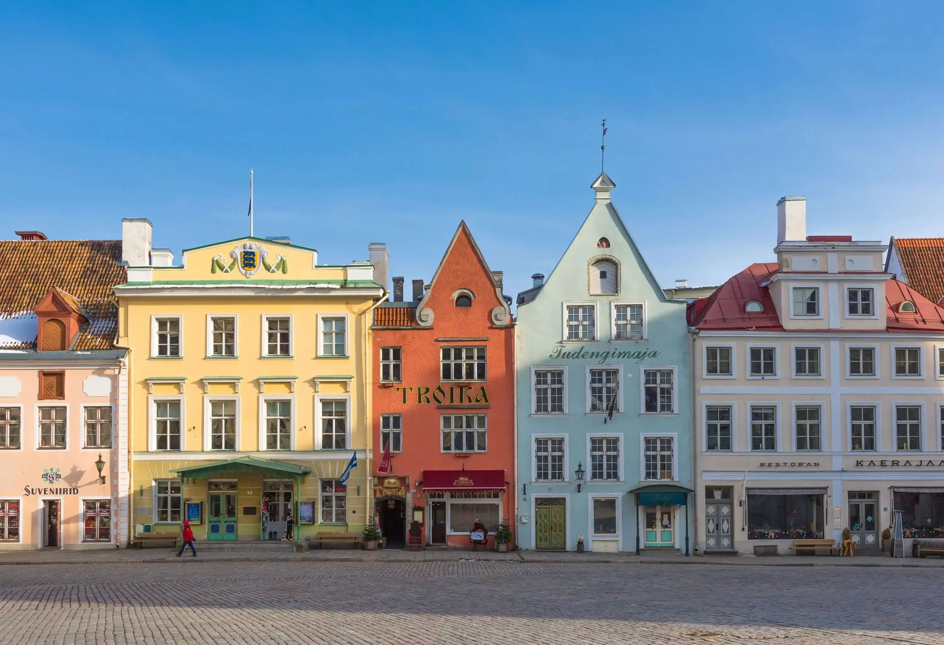A vibrant array of wall-to-wall buildings that showcase various architectural styles.